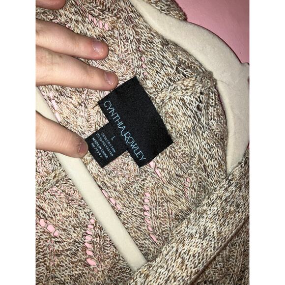Cynthia Rowley Light Brown Waterfall Style Cardigan Size Large - Picture 3 of 4